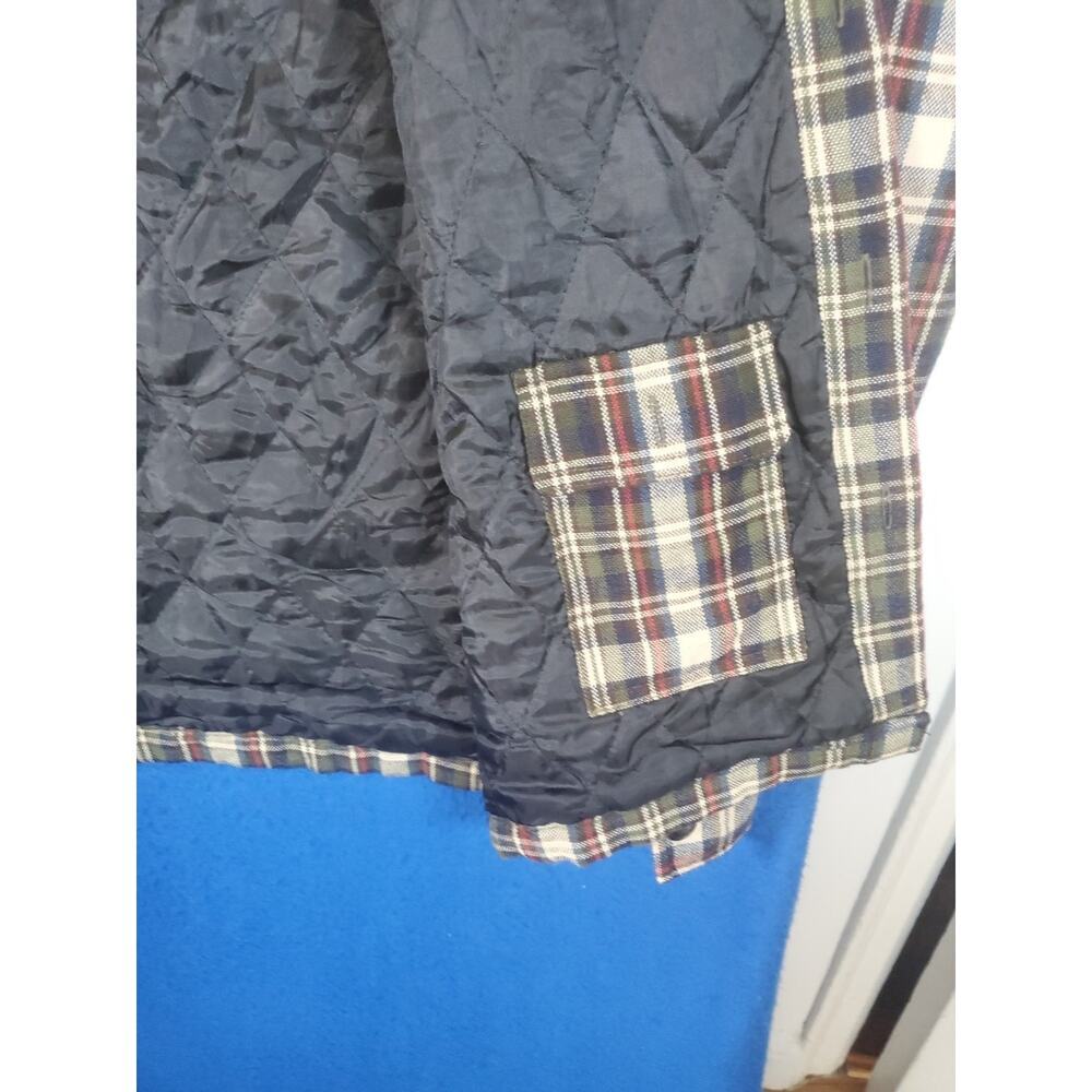 Casual Country Insulated Flannel Button Front Shirt Black & Gray Plaid Men's M - Picture 6 of 15